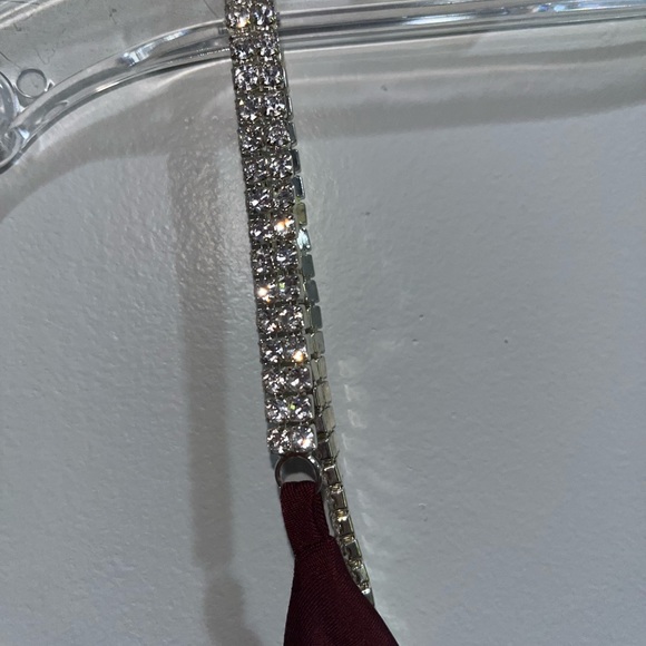 Maroon going out top with diamond studded straps. Tie back. - Picture 2 of 6